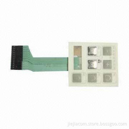 PET180/PC/PVC Electronic Membrane Button Switches, Metal Dome and PET Cable and 2.54mm Connector